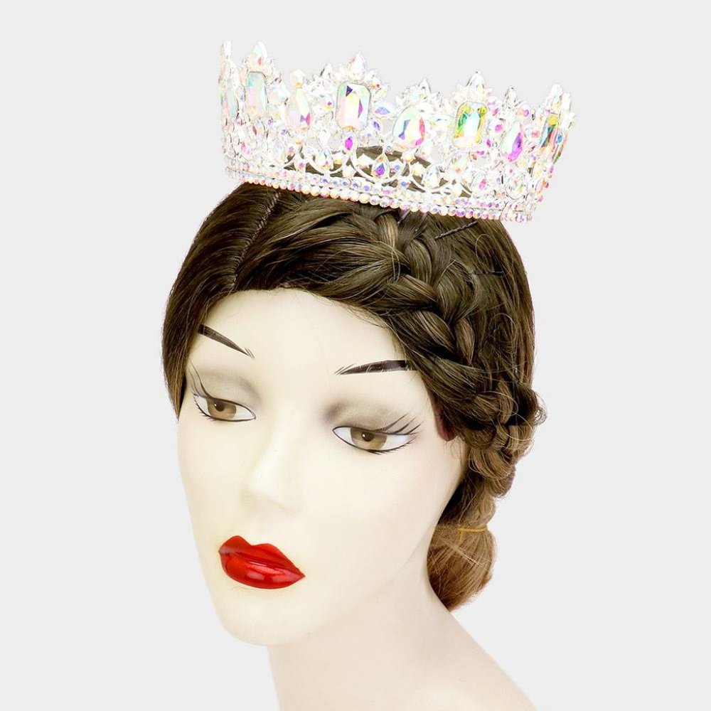 Emerald Rhinestone Embellished Crown